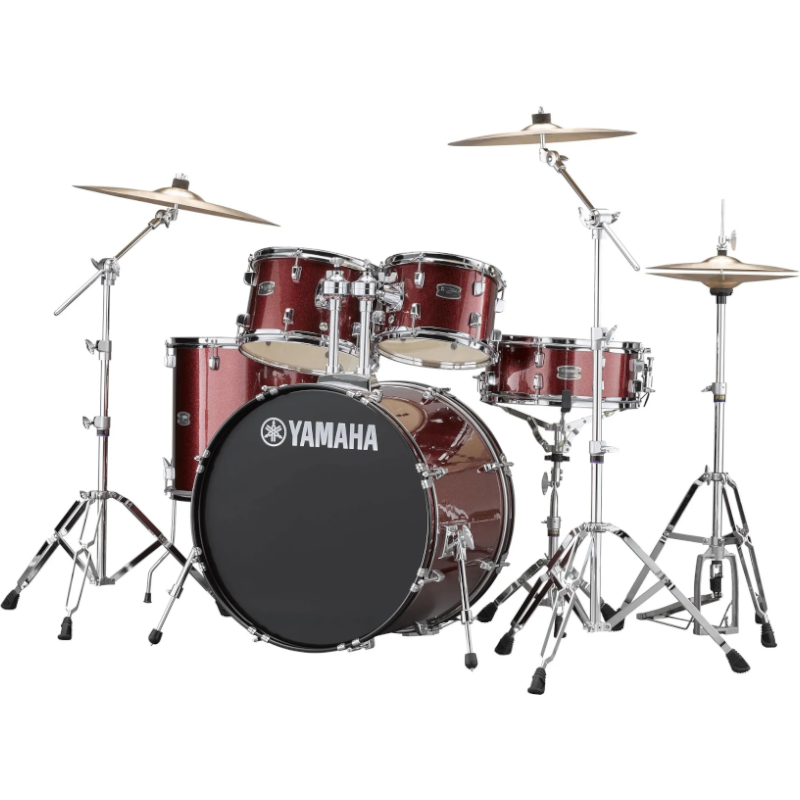 Yamaha batterie 20" Rydeen 5 futs burgundy sparkle + pieds 680W + cymbales