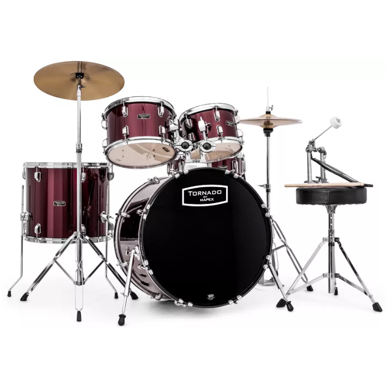Tornado 20 TCDR by Mapex batterie 5 futs 20" Rouge avec cymbales