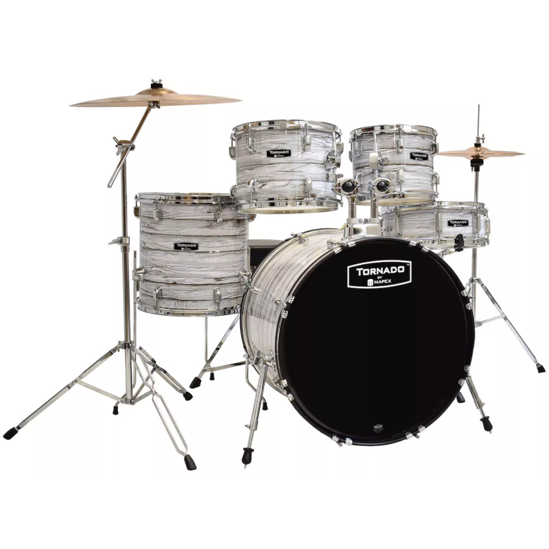 Tornado by Mapex batterie 5 futs 22" avec cymbales wood grain white