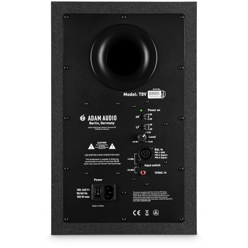 Adam audio T8V enceinte monitoring amplifiée 2 voies 8"