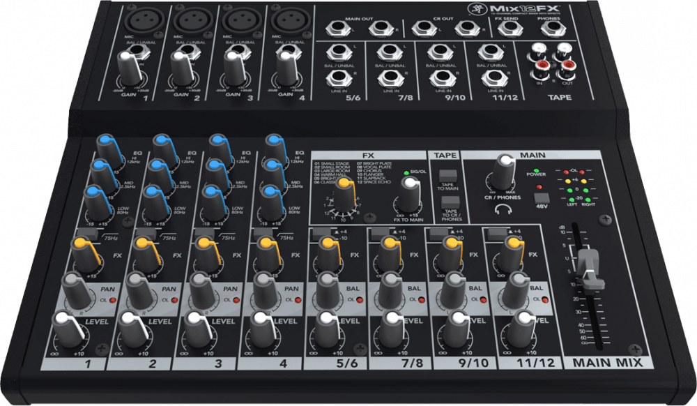 Mackie MIX12FX Mixeur 12 canaux, 18 entrées + effets